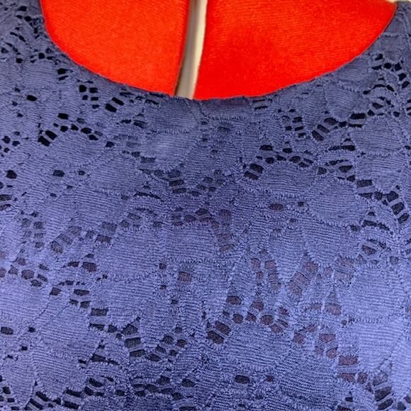 Alfani  Lace Fit Flare Dress, Navy Nautical Cap Sleeve Sz 22W - Picture 8 of 8